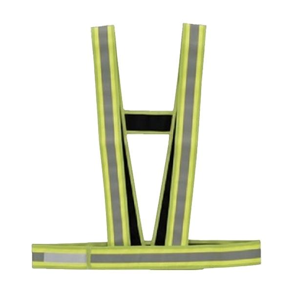 ベスト 安全ベスト 反射ベスト たすき型 反射防炎タスキ型ベスト イエロー ( 防炎 反射 安全用品 タスキ型 たすきタイプ 反射帯付き 防炎加工 )