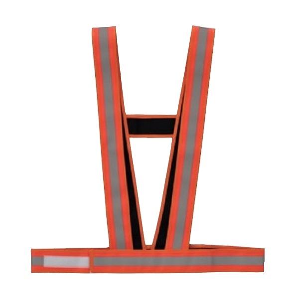 ベスト 安全ベスト 反射ベスト たすき型 反射防炎タスキ型ベスト オレンジ ( 防炎 反射 安全用品 タスキ型 たすきタイプ 反射帯付き 防炎加工 )