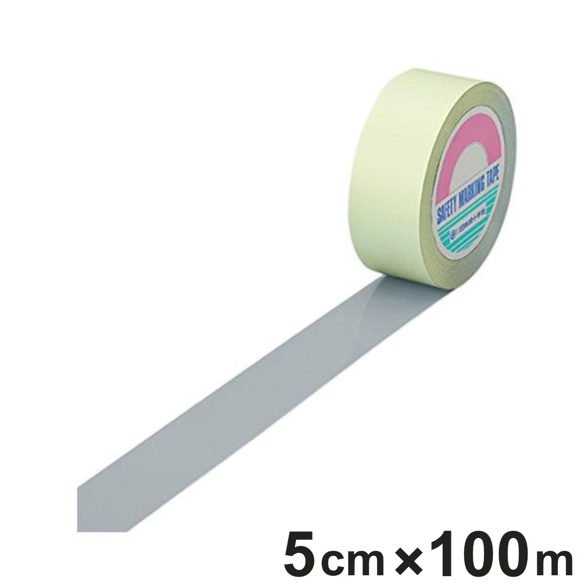 ガードテープ グレー 50mm幅 100m GT－501GL テープ 日本製 （ フロアテープ 屋内 安全 区域 標示 粘着テープ 区画整理 線引き ライン引き ラインテープ 室内 床 対応 専用 安全用品 用品 グッズ 灰色 ）