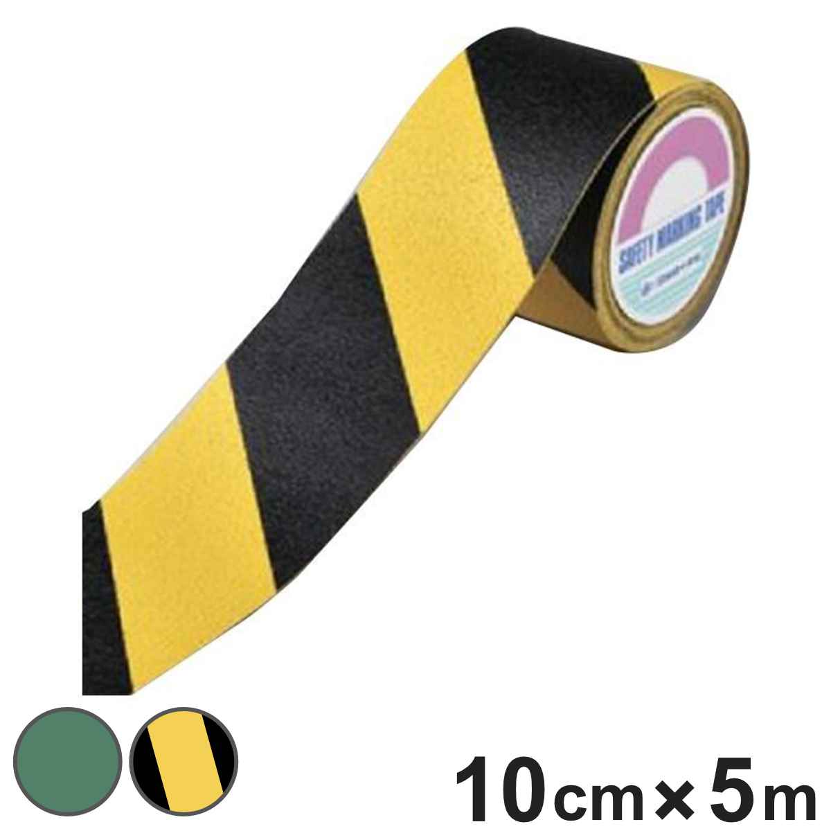 ラインテープ 100mm幅 5m 離けい紙 テープ 日本製 緑 ( コンクリート アスファルト 道路 構内 路面 区画 標示 粘着テープ 区画整理 線引き ライン引き 安全用品 用品 路面用 ) 【緑】