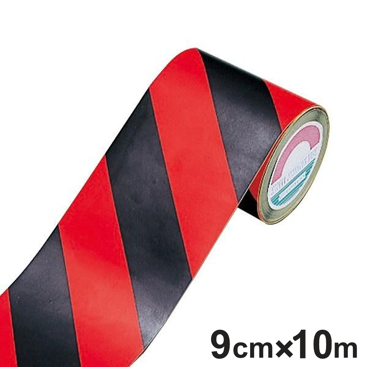 トラテープ 蛍光 赤 90mm幅 10m テープ 日本製 ( トラ 柄 トラ模様 ラインテープ 注意喚起 立ち入り禁止 区域 標示 粘着テープ 安全用品 注意警告 注意 警告 安全 用品 グッズ )