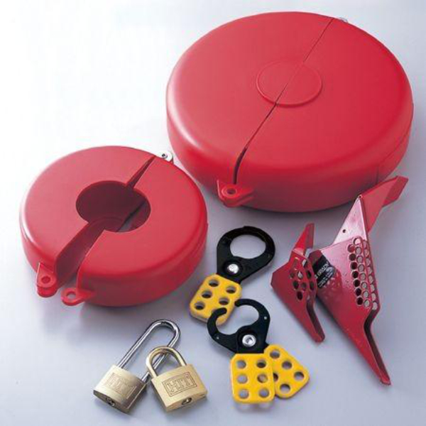 バルブハンドル用 ボールバルブロック ポール径7.6cm以下用 ( 安全用品 配管バルブ 誤作動防止 )