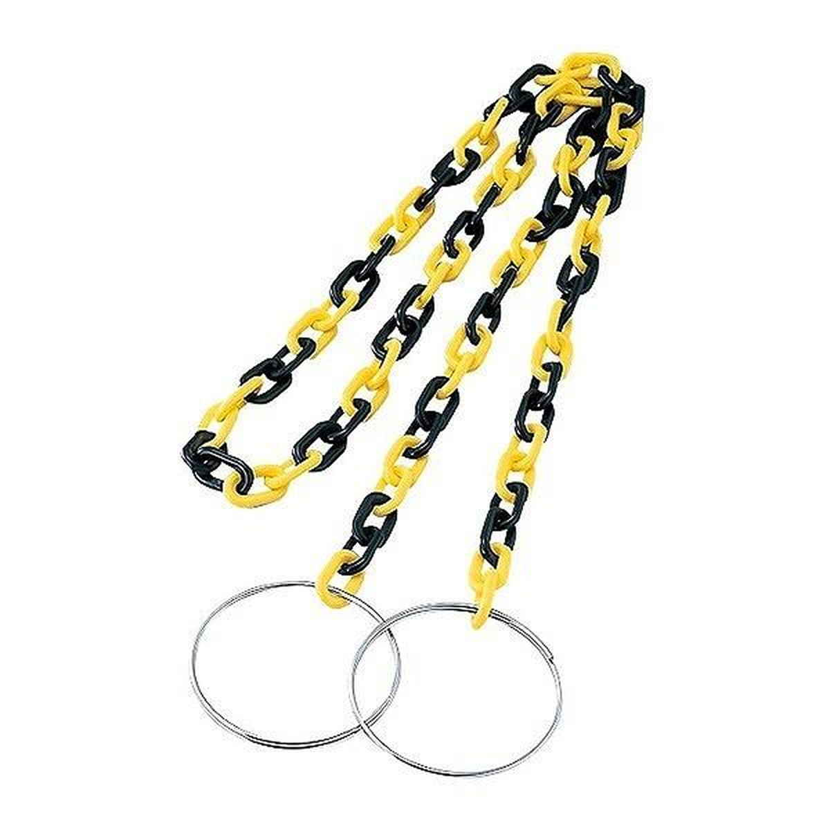 カラーコーン用 チェーンバー 2m イエロー/ブラック （ 安全用品 パイロン トラロープ ）