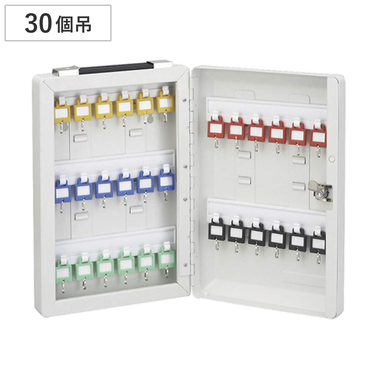 キーボックス 30個吊 壁掛け 携帯 兼用 2WAY 持ち運び （ ケース 大型 鍵 保管 セキュリティ ボックス 管理 キーフック 鍵掛け 鍵フック 守衛 警備室 オフィス 会社 ）