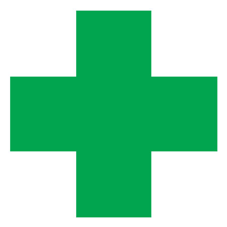 ヘルメット用ステッカー 緑十字 4.5cm角 10枚組 ( 安全用品 )