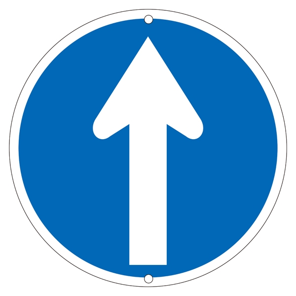 標識 道路標識 上下穴タイプ 無反射 「 指定方向外進行禁止 」 道路311−C 日本製 （ 送料無料 道路 構内 スチール製 安全標識 安全 構内