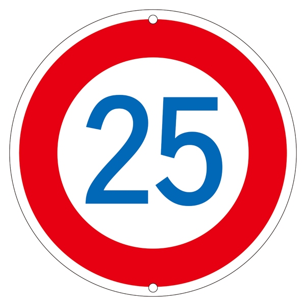 標識 道路標識 上下穴タイプ 無反射 「 25キロ 」 道路323−25K 日本製 （ 送料無料 道路 構内 スチール製 安全標識 安全 構内標識 用品