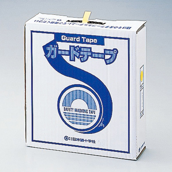 ガードテープ 白×青 50mm幅 100m テープ 日本製 （ 安全 区域 標示 粘着テープ 区画整理 線引き ライン引き 室内 床 対応 専用 ） - 2