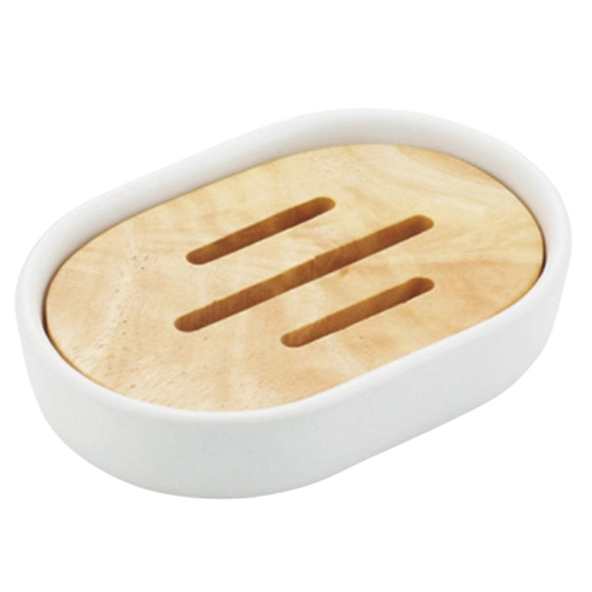 ソープディッシュ SALUS ナチュラル （ セイラス 石鹸トレー ソープトレイ 石けん置き 石鹸 お風呂 洗面 石けん皿 固形石鹸 石鹸置き 手洗い 洗顔 石けん ホワイト シンプル ）