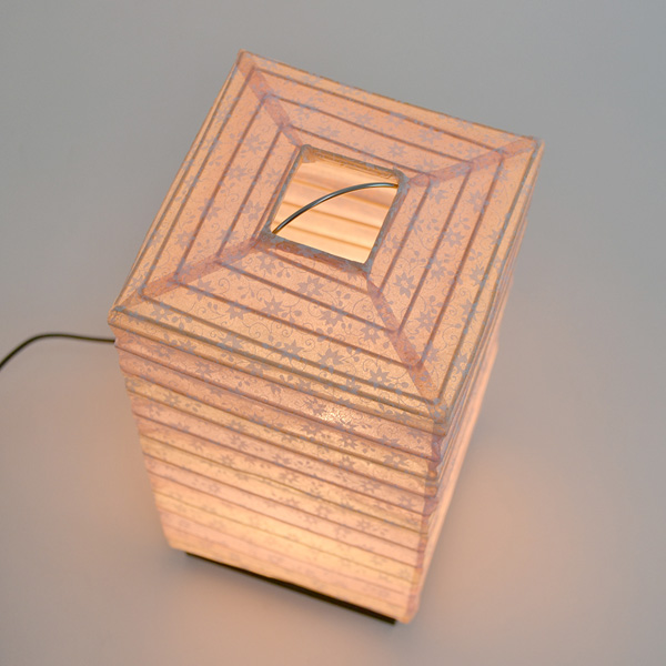 テーブルライト LED対応 和紙 百合ピンク 日本製 フロアライト ( 照明 LED 和室 和風 和風照明 寝室 テーブルランプ 行灯 E17 小花 和 和モダン 照明器具 ライト おしゃれ インテリア リビング 花柄 )