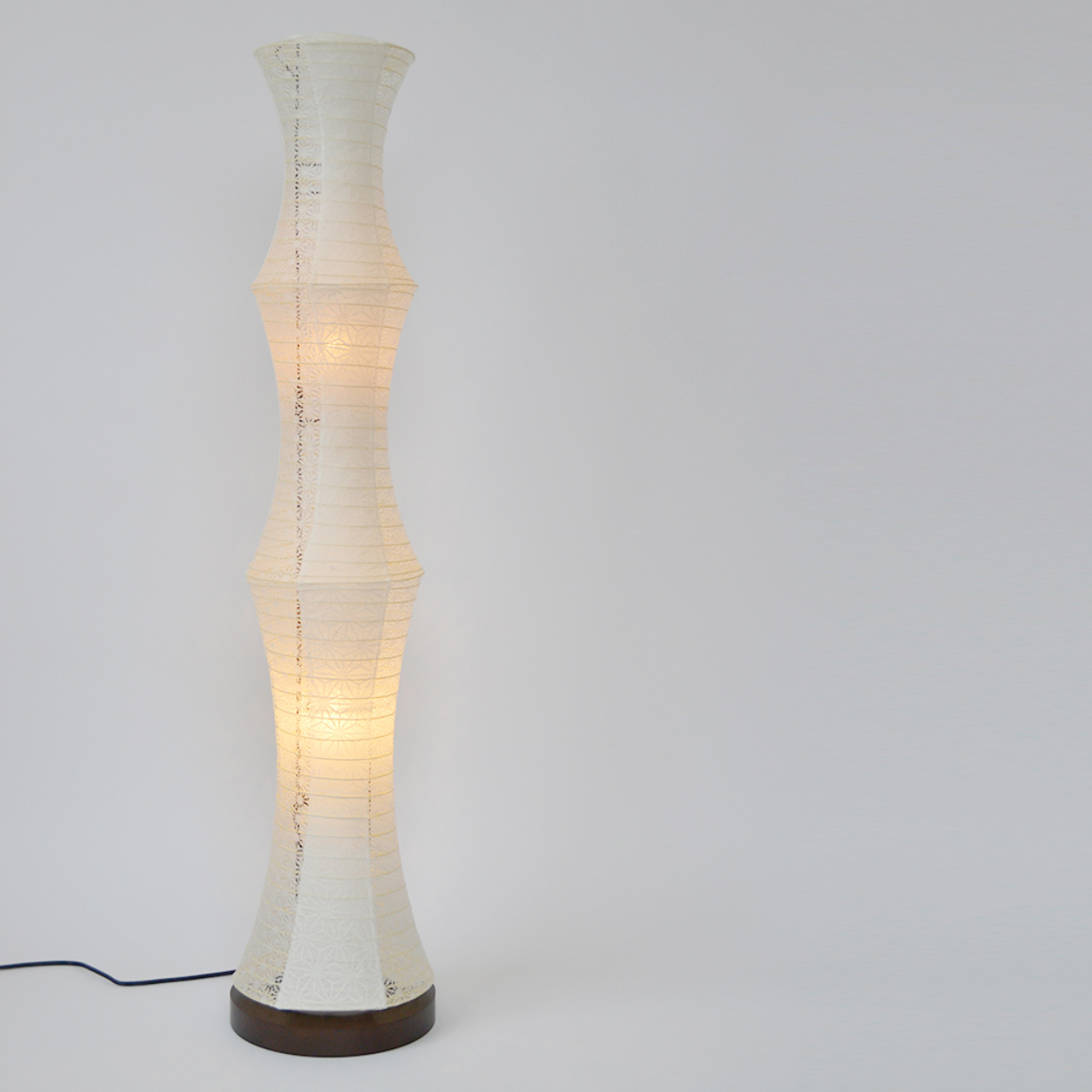 フロアライト 2灯 tower 和紙照明 極み麻葉×麻葉白 美濃粕紙×小梅茶 日本製 彩光デザイン ( 美濃和紙 照明 ライト 照明器具 間接照明 フロアランプ 和紙 大型 スタンド ) 【美濃粕紙×小梅茶】 美濃粕紙×小梅茶