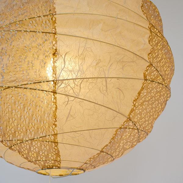 ペンダントライト 2灯 cross 雲龍ベージュ×小梅茶 直径39×高さ37cm 和紙照明 日本製 和風 天井照明 ( 照明 天井 和風照明 丸 吊り下げ ライト 照明器具 2灯式 リビング ダイニング 居間 寝室 和室 洋室 おしゃれ 美濃和紙 和紙 )