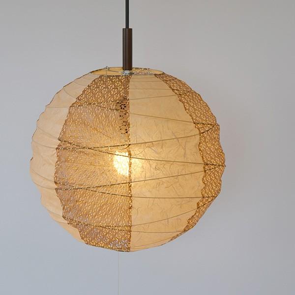 ペンダントライト 2灯 cross 雲龍ベージュ×小梅茶 直径39×高さ37cm 和紙照明 日本製 和風 天井照明 ( 照明 天井 和風照明 丸 吊り下げ ライト 照明器具 2灯式 リビング ダイニング 居間 寝室 和室 洋室 おしゃれ 美濃和紙 和紙 )