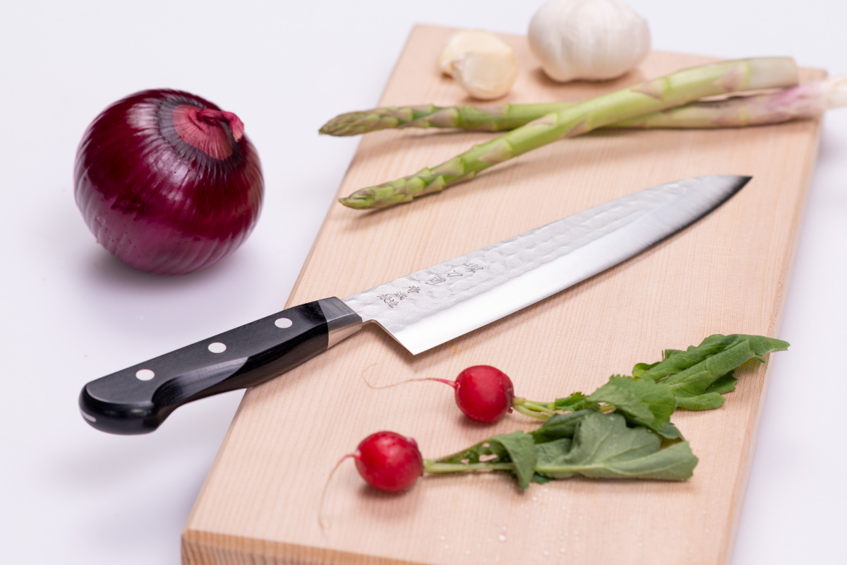 堺 万能包丁 青二鋼 刃渡り18.5cm 牛刀 18.5cm 青鋼鍛造本割込 堺刀司