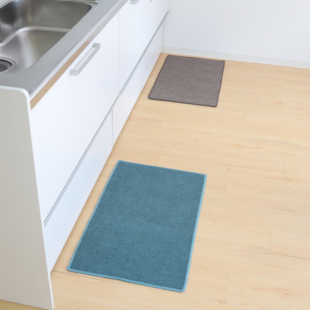 キッチンマット PallyPally 47×80cm 撥水加工 洗濯機可 ( マット キッチンラグ インテリアマット 台所マット 水に強い 洗える 薄手 マルチマット 玄関マット ラグマット 玄関 洗面所 室内 ラグ 滑り止め加工 撥水 拭ける ) 【ブラウン】 ブラウン