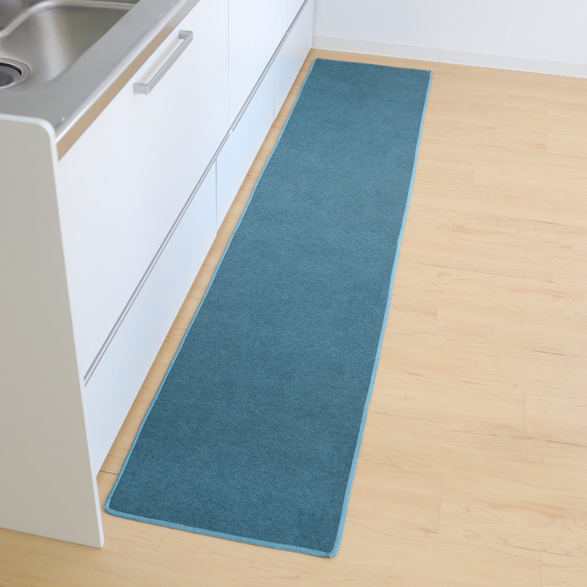 キッチンマット PallyPally 47×240cm 撥水加工 洗濯機可 ( マット キッチンラグ インテリアマット 台所マット 水に強い 洗える 薄手 マルチマット 廊下敷き ラグマット 室内 ラグ 滑り止め加工 撥水 拭ける ) 【ブラウン】 ブラウン