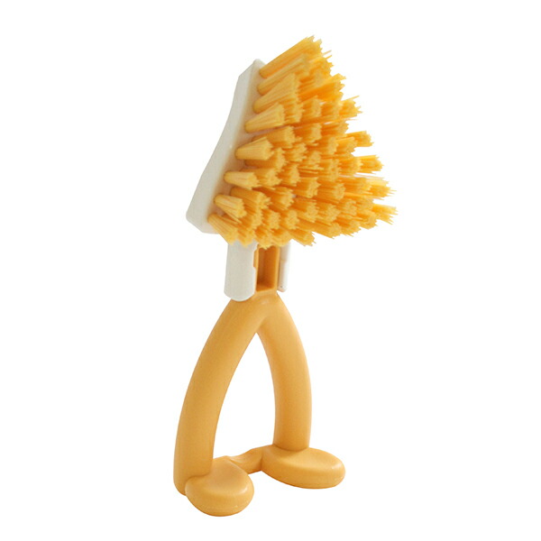 キッチンブラシ ニコットキッチンブラシ カクちゃん （ 台所用ブラシ 焼き網用ブラシ キッチン清掃 キッチン用ブラシ 食器洗い 食器用ブラシ 調理器具ブラシ 柄付きブラシ 自立式 立つ 排水口用ブラシ ）