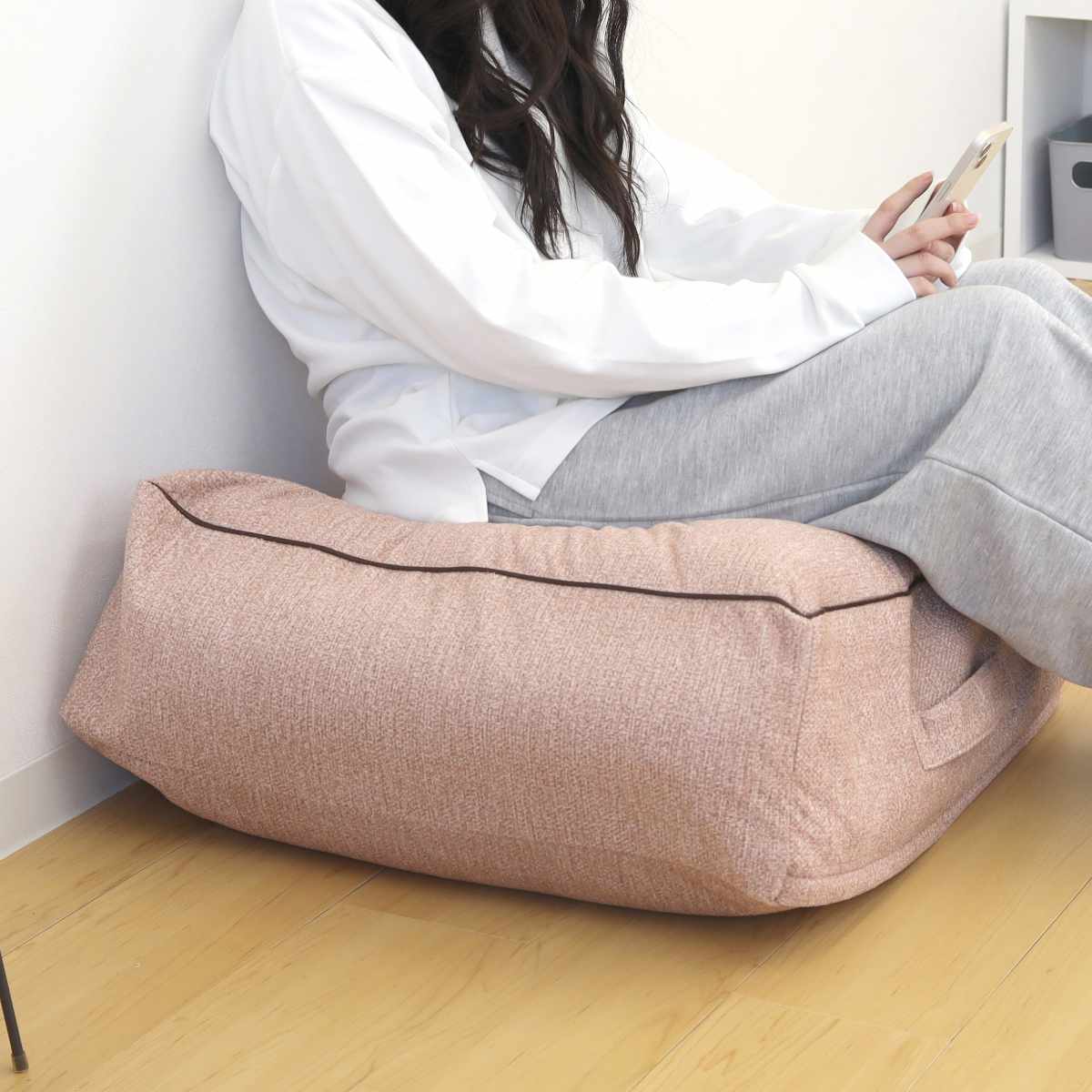 布団収納袋 クッションになる収納袋 Pally 60×60×20cm ( 収納 布団 布団収納 クッション カバー 収納袋 クッションになる 毛布 ブランケット 冬布団 こたつ布団 羽毛布団 シーズンオフ 衣替え ) 【アイボリー】 アイボリー