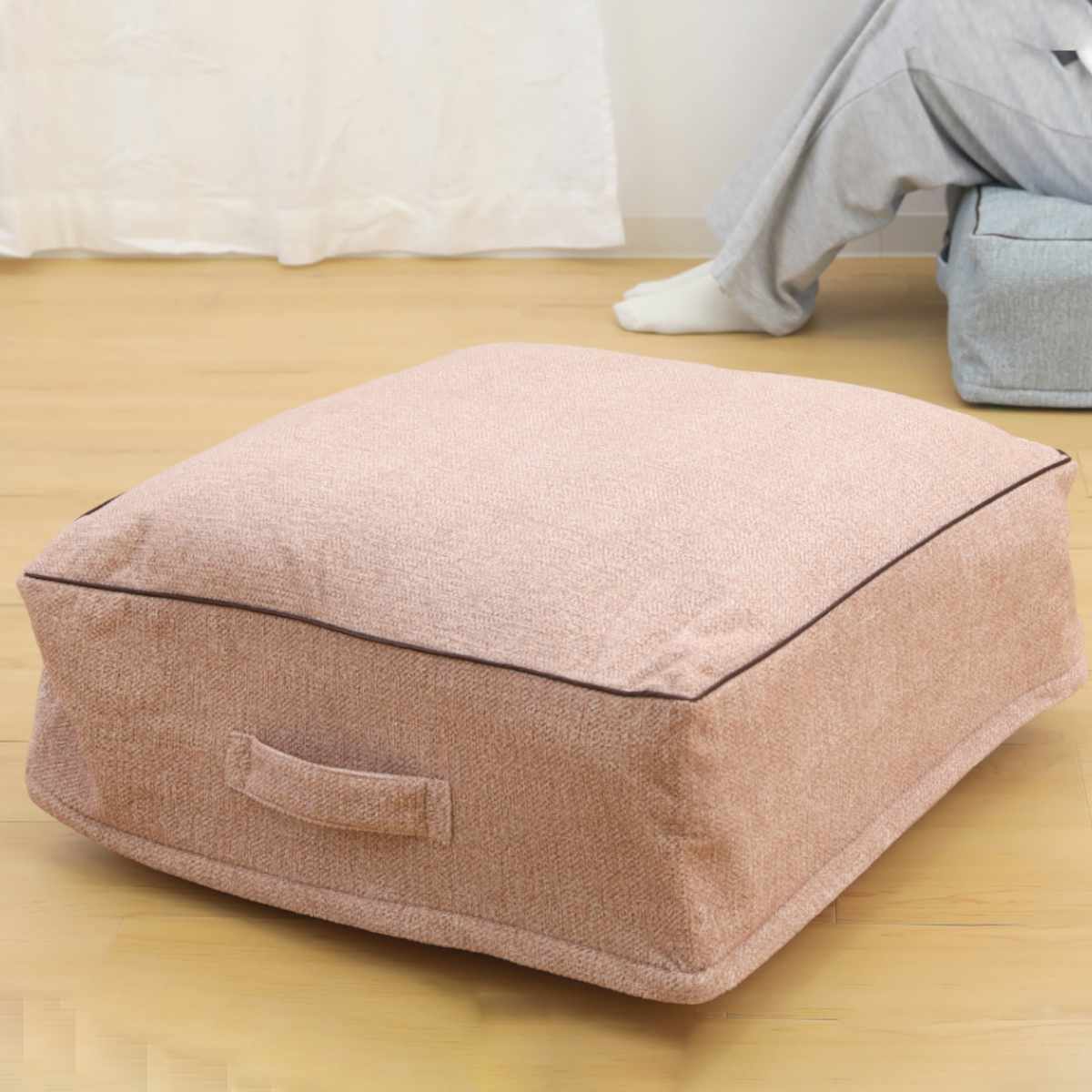 布団収納袋 クッションになる収納袋 Pally 60×60×20cm ( 収納 布団 布団収納 クッション カバー 収納袋 クッションになる 毛布 ブランケット 冬布団 こたつ布団 羽毛布団 シーズンオフ 衣替え ) 【アイボリー】 アイボリー