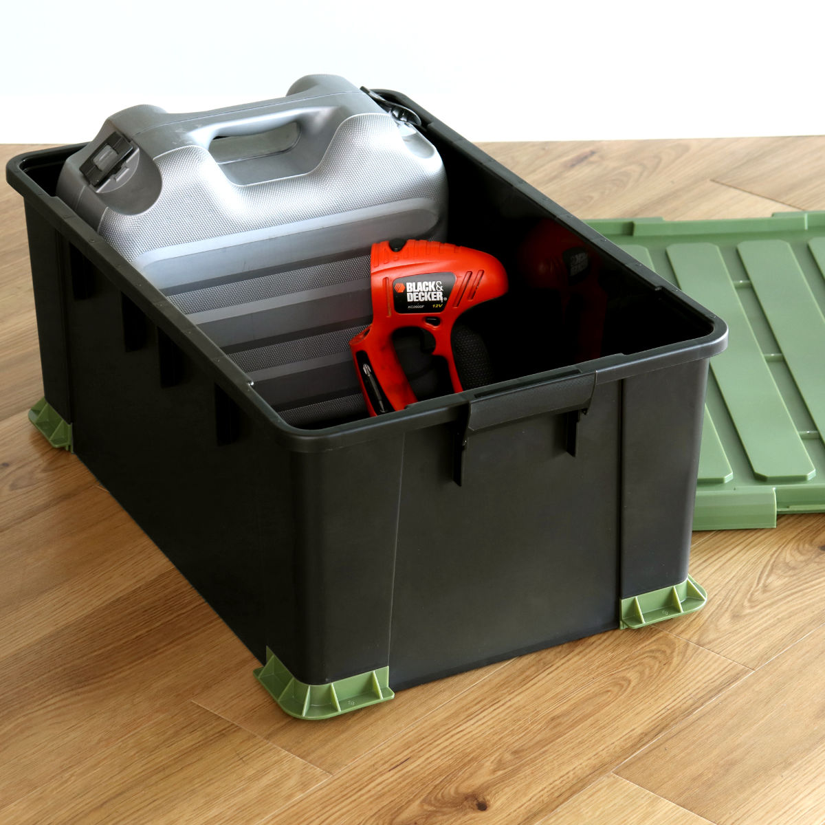 収納ボックス 3個セット Nタフコンプラス ATCP-66-30 フタ付き 幅44×奥行66×高さ30cm ( 収納ケース 頑丈 収納 工具箱 コンテナ 丈夫 ロック付き 日本製 屋外 積み重ね スタッキング プラスチック ボックス ケース アウトドア )