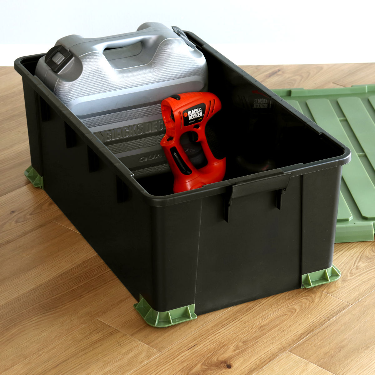 収納ボックス Nタフコンプラス ATCP-74-30 フタ付き 幅44×奥行74×高さ30cm ( 収納ケース 頑丈 収納 工具箱 コンテナ 丈夫 積み重ね ロック付き 日本製 屋外 スタッキング プラスチック ボックス ケース BOX アウトドア 小物 )