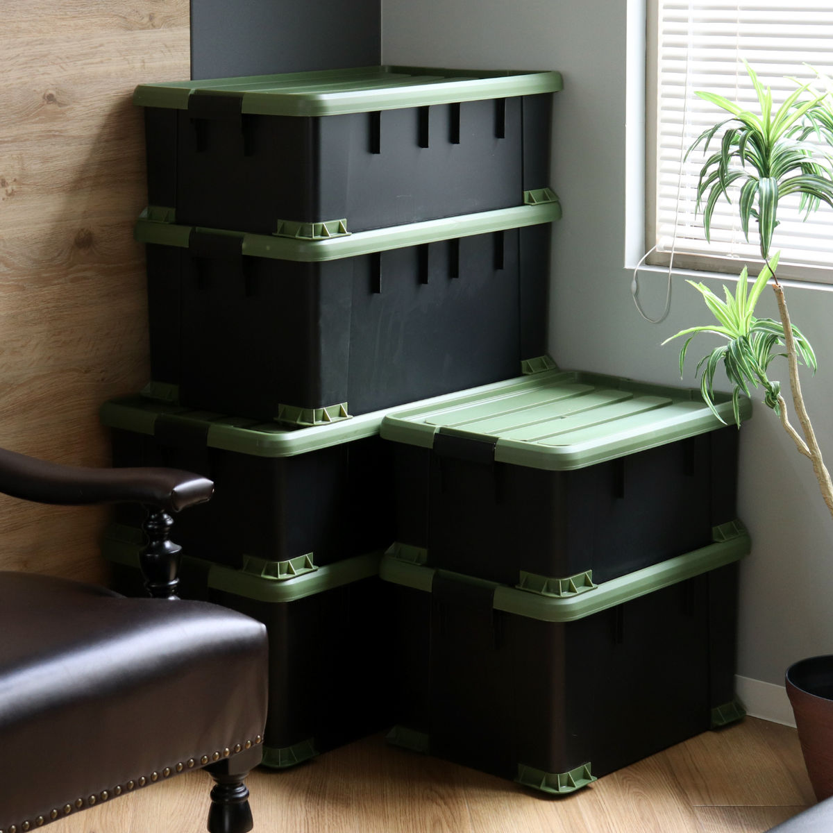 収納ボックス Nタフコンプラス ATCP-74-30 フタ付き 幅44×奥行74×高さ30cm ( 収納ケース 頑丈 収納 工具箱 コンテナ 丈夫 積み重ね ロック付き 日本製 屋外 スタッキング プラスチック ボックス ケース BOX アウトドア 小物 )