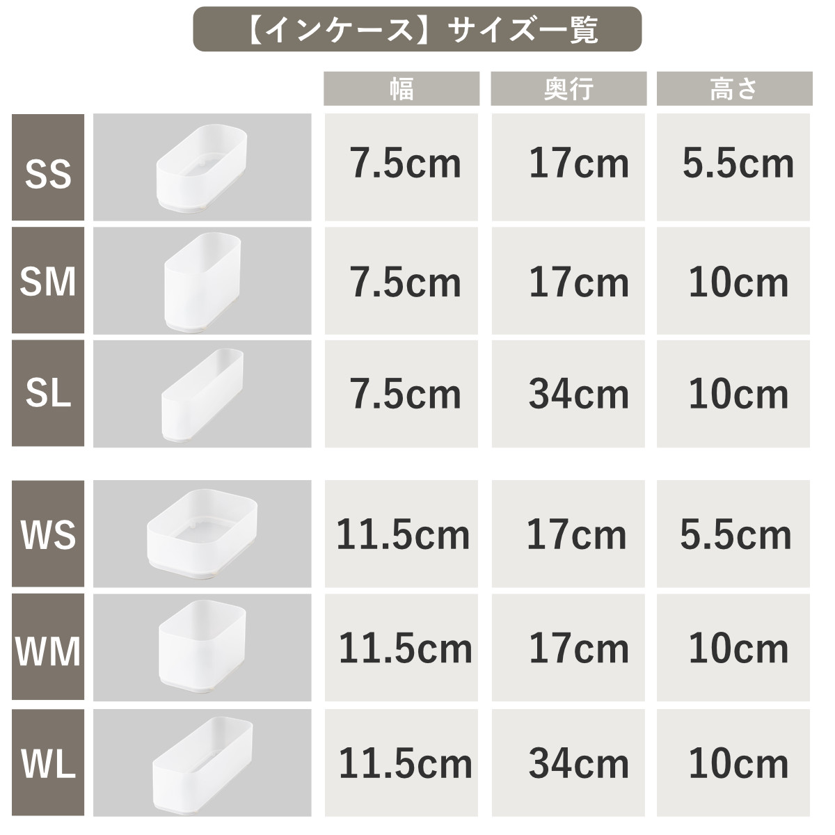 収納ケース インケース WM 小物入れ 幅11.5×奥行17×高さ10cm ( 収納 引き出し 仕切りケース 小物収納 収納ボックス 仕切り 小物ケース 日本製 ケース ボックス 積み重ね スタッキング プラスチック 整理整頓 キッチン収納 )