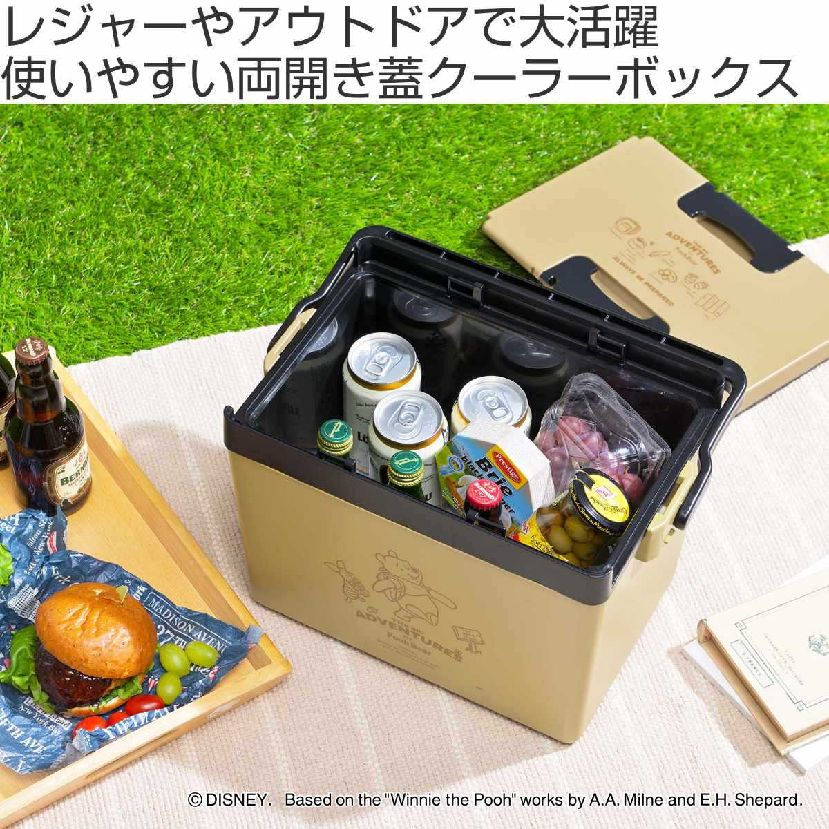 クーラーボックス 12L ディズニークールボックス2 ミッキー プーさん ( ディズニー Disney ミッキーマウス くまのプーさん 保冷 クーラーBOX 保冷ボックス キャンプ アウトドア ハンドル付き ショルダーベルト付き 日本製 ) 【アイボリー】 アイボリー