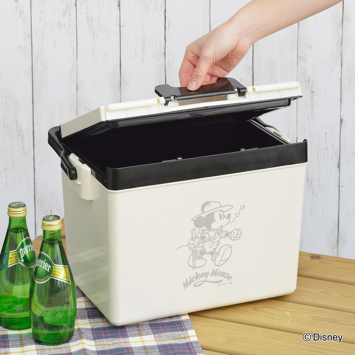 クーラーボックス 12L ディズニークールボックス2 ミッキー プーさん ( ディズニー Disney ミッキーマウス くまのプーさん 保冷 クーラーBOX 保冷ボックス キャンプ アウトドア ハンドル付き ショルダーベルト付き 日本製 ) 【アイボリー】 アイボリー