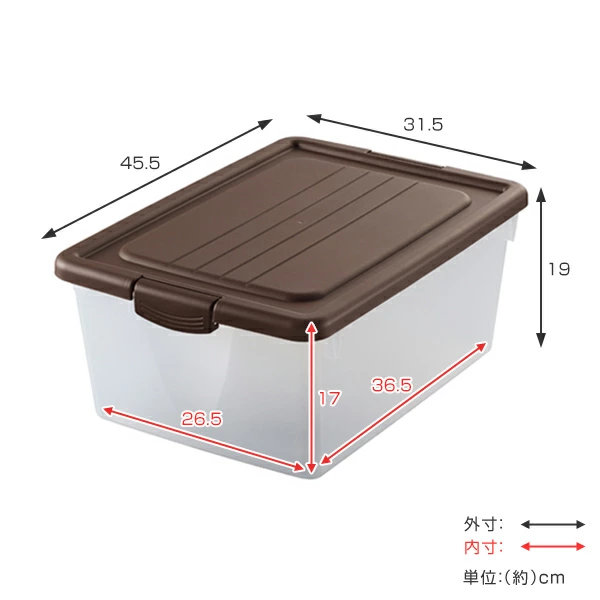 収納ボックス ハコス Mサイズ ふた付き 棚上 ( 収納ケース 収納BOX ボックス ケース 箱 ハコ クローゼット 収納 衣類 おもちゃ箱 プラスチック おもちゃ 玩具 収納用品 ぬいぐるみ 重ねる 重なる ) 【クリアホワイト】 クリアホワイト