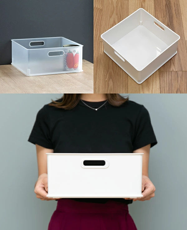 カラーボックス 横置き インナーボックス 収納 1/3 ナチュラ インボックス プラスチック 日本製 ( 収納ボックス 収納ケース ボックス 引き出し スタッキング 積み重ね BOX おもちゃ収納 小物ケース 小物入れ 小物収納 持ち手付き ) 【グレー】 グレー