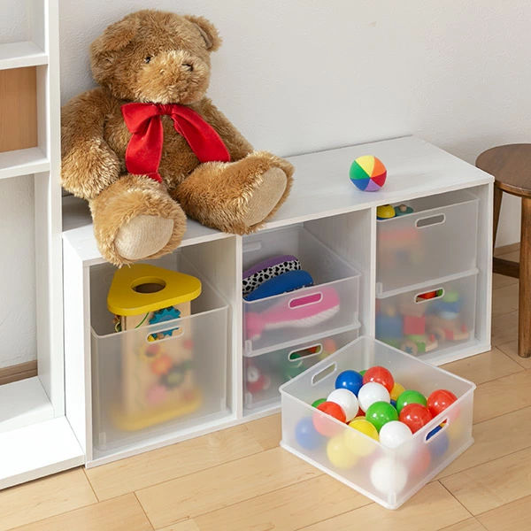 カラーボックス 横置き インナーボックス 収納 1/3 ナチュラ インボックス プラスチック 日本製 ( 収納ボックス 収納ケース ボックス 引き出し スタッキング 積み重ね BOX おもちゃ収納 小物ケース 小物入れ 小物収納 持ち手付き ) 【グレー】 グレー