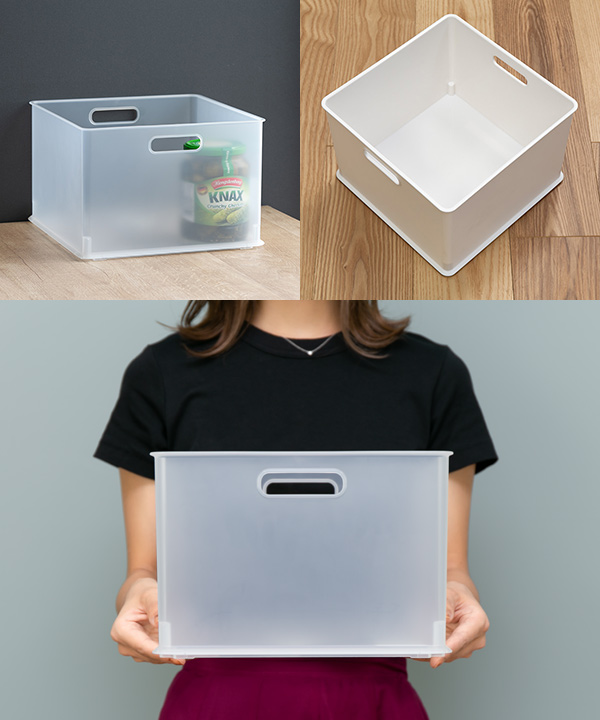 カラーボックス 横置き インナーボックス 収納 ハーフ ナチュラ インボックス プラスチック 日本製 ( 収納ボックス 収納ケース ボックス スタッキング 引き出し 積み重ね BOX おもちゃ収納 小物ケース 小物収納 持ち手付き ) 【グレー】 グレー