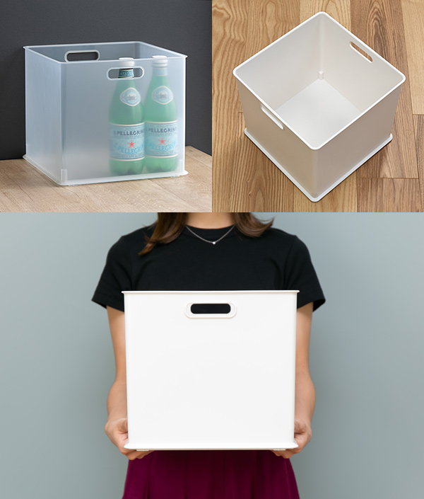 カラーボックス 横置き インナーボックス 収納 フル ナチュラ インボックス プラスチック 日本製 ( 収納ボックス 収納ケース ボックス スタッキング 引き出し 積み重ね BOX おもちゃ収納小物ケース 小物入れ 小物収納 持ち手付き ) 【グレー】 グレー