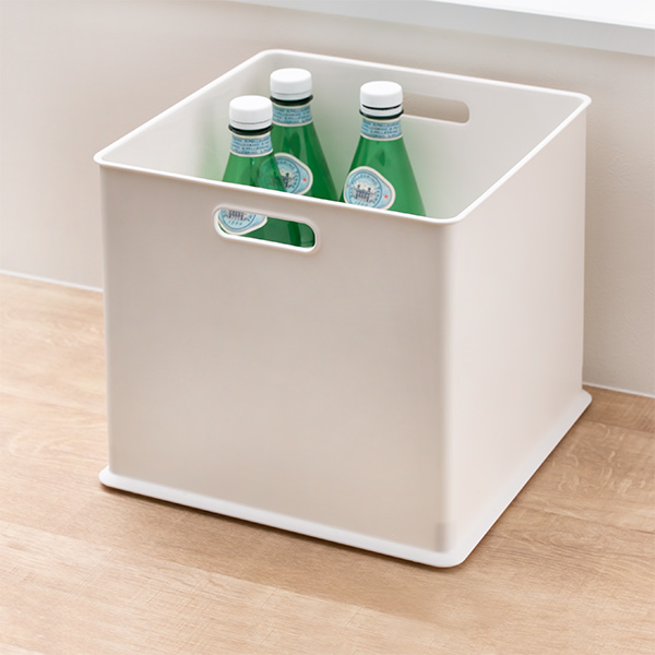 カラーボックス 横置き インナーボックス 収納 フル ナチュラ インボックス プラスチック 日本製 ( 収納ボックス 収納ケース ボックス スタッキング 引き出し 積み重ね BOX おもちゃ収納小物ケース 小物入れ 小物収納 持ち手付き ) 【グレー】 グレー