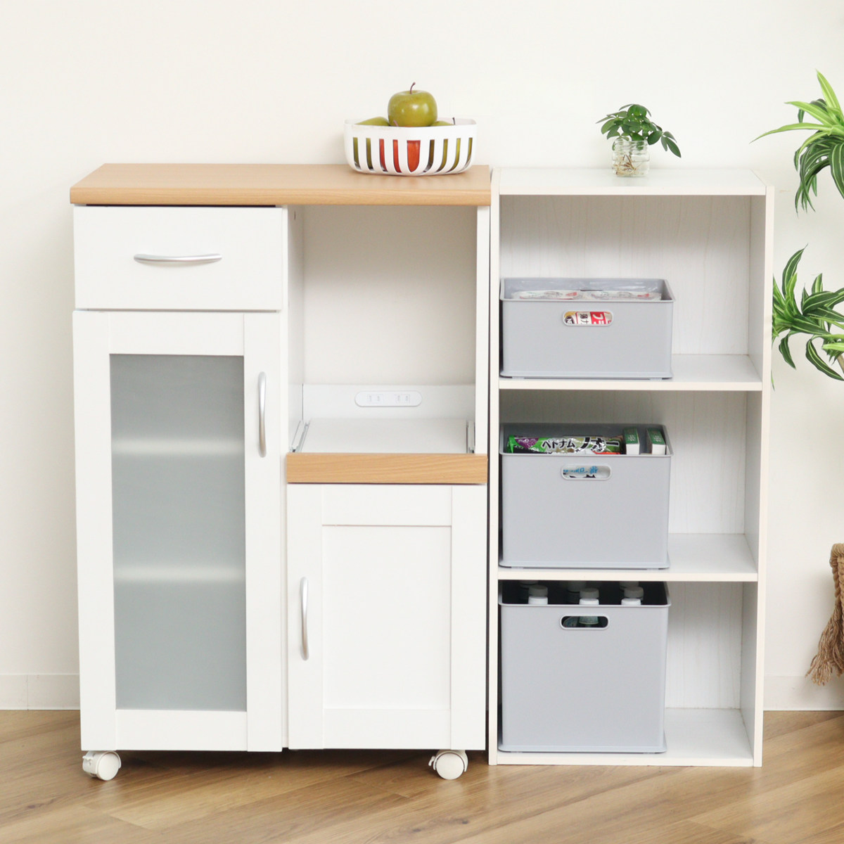 カラーボックス 横置き インナーボックス 収納 フル ナチュラ インボックス プラスチック 日本製 ( 収納ボックス 収納ケース ボックス スタッキング 引き出し 積み重ね BOX おもちゃ収納小物ケース 小物入れ 小物収納 持ち手付き ) 【グレー】 グレー