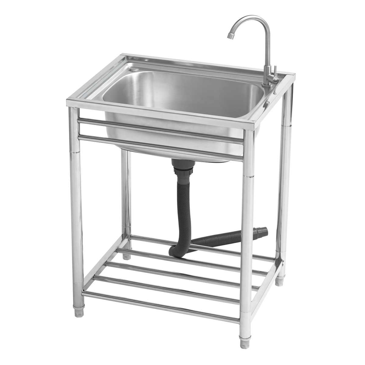 流し台 幅64.5×奥行50×高さ80cm 蛇口付き ステンレス おそと