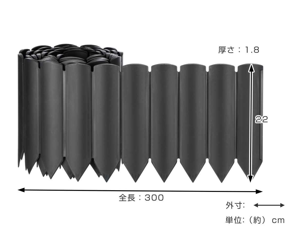 根止め 芝の根止めロール 22cm×3m巻 ( 根止め板 土留め 根止めストッパー 仕切り 間仕切り 芝 園芸 ガーデニング 畑 菜園 花壇 植栽 土砂 流出防止 進入防止 簡単設置 角度調整 ロール状 ポリプロピレン 日本製 )