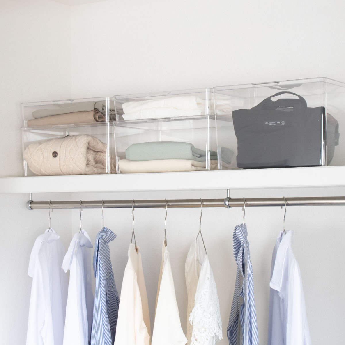 収納ボックス スケルトンボックス S クリア 幅35×奥行28.4×高さ8.6cm ( 収納ケース 収納 小物収納 小物入れ プラスチック 透明 見せる収納 キッチン リビング クローゼット収納 ケース ボックス スタッキング )