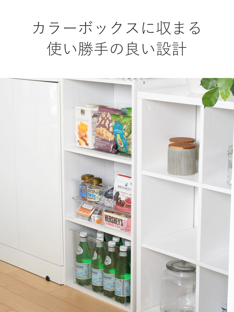 収納ボックス スケルトンボックス S クリア 幅35×奥行28.4×高さ8.6cm ( 収納ケース 収納 小物収納 小物入れ プラスチック 透明 見せる収納 キッチン リビング クローゼット収納 ケース ボックス スタッキング )