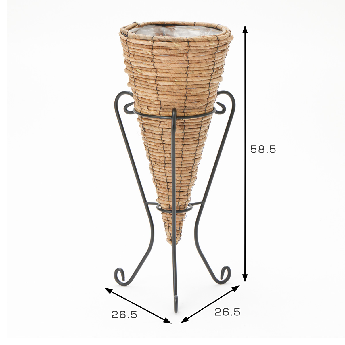 フラワースタンド 心春 ナチュラポットスタンド 中 ( 植木鉢 プランター スタンド ガーデニング用品 花台 鉢置き プランターカバー プランツカバー アイアンフレーム 観葉植物 多肉植物 おしゃれ 鉢植え 6号鉢 ナチュラル ガーデン )