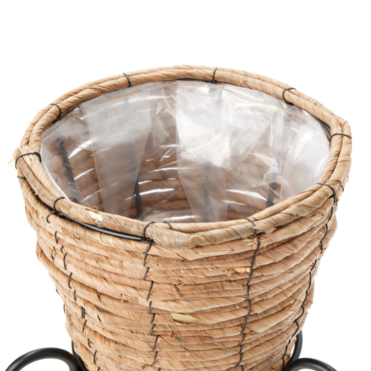 フラワースタンド 心春 ナチュラポットスタンド 中 ( 植木鉢 プランター スタンド ガーデニング用品 花台 鉢置き プランターカバー プランツカバー アイアンフレーム 観葉植物 多肉植物 おしゃれ 鉢植え 6号鉢 ナチュラル ガーデン )