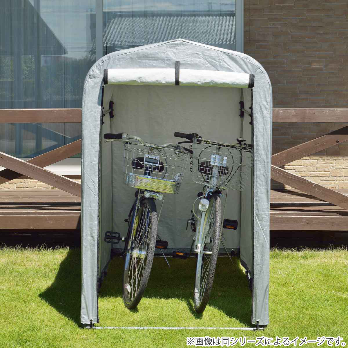 ガレージ 簡易万能ガレージ S PVC 幅99cm ( 法人限定 簡易ガレージ 自転車 ファスナー開閉式 自転車置き 2台 簡易物置 自転車ガレージ 屋外収納 駐輪 サイクルポート サンカ )