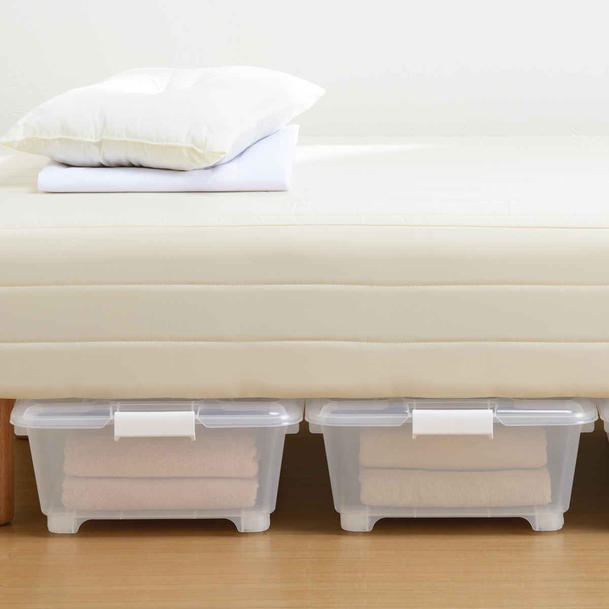 収納ケース ベッド下 収納BOX スモーク 幅40×奥行75×高さ18cm コロ付き ( 収納ボックス 縦置き 横置き プラスチック製 ベッド下収納 フタ付き 浅型 収納 衣類収納 キャスター付き 衣装ケース 押し入れ 押し入れ収納 ) 【ブラウン】 ブラウン