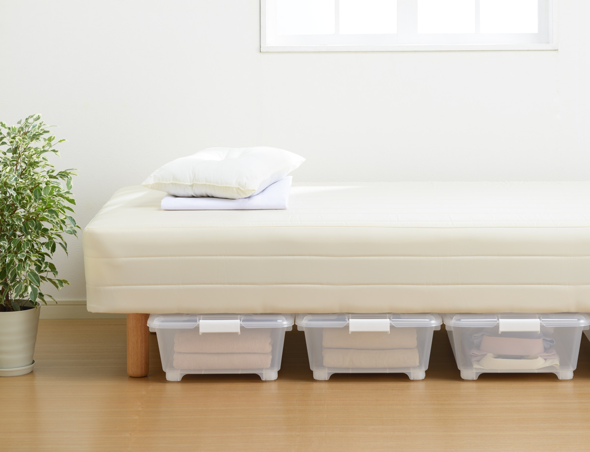 収納ケース ベッド下 収納BOX スモーク 幅40×奥行75×高さ18cm コロ付き ( 収納ボックス 縦置き 横置き プラスチック製 ベッド下収納 フタ付き 浅型 収納 衣類収納 キャスター付き 衣装ケース 押し入れ 押し入れ収納 ) 【ブラウン】 ブラウン