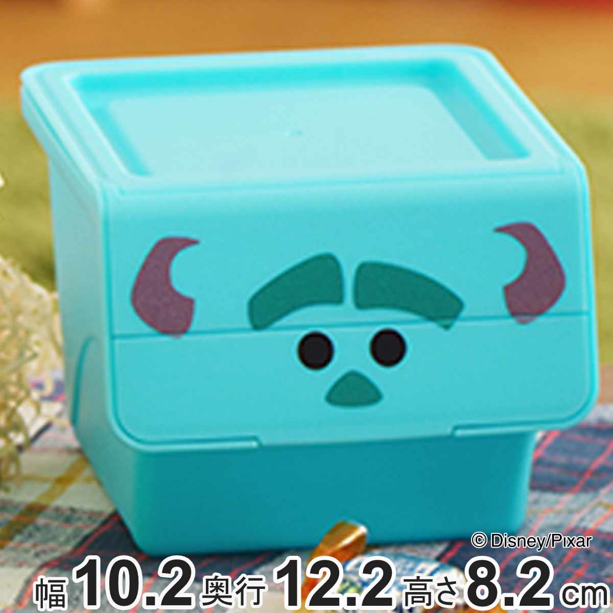 小物入れ 幅10.2×奥行12.2×高さ8.2cm ツムツム クワトロ モンスターズ・ユニバーシティ サリー （ 収納 ボックス 小物 ケース ふた付き フタ付き ディズニー キャラクター 小物収納 スタッキング 積み重ね モンスターズ・インク ）
