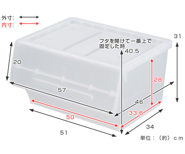 dショッピング |収納ボックス 前開き フロックワイド30 深型 幅57×奥行46×高さ31cm 4段階ストッパー 同色3個セット （ 収納ケース 収納  おもちゃ箱 プラスチック フタ付き ストッカー 衣装ケース 衣類収納 ストッカー ） 【 クリア 】 カテゴリ：収納ケースの販売できる ...