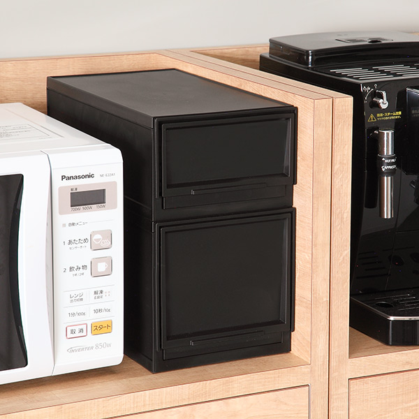 収納ケース ナチュラ クリアモジュール スリムL 幅18.8×奥行35.5×高さ25cm 同色6個セット ( 収納 収納ボックス 引き出し プラスチック 仕切り DVD 小物 BOX クリア 白 黒 スタッキング キッチン ランドリー ) 【ホワイト】 ホワイト