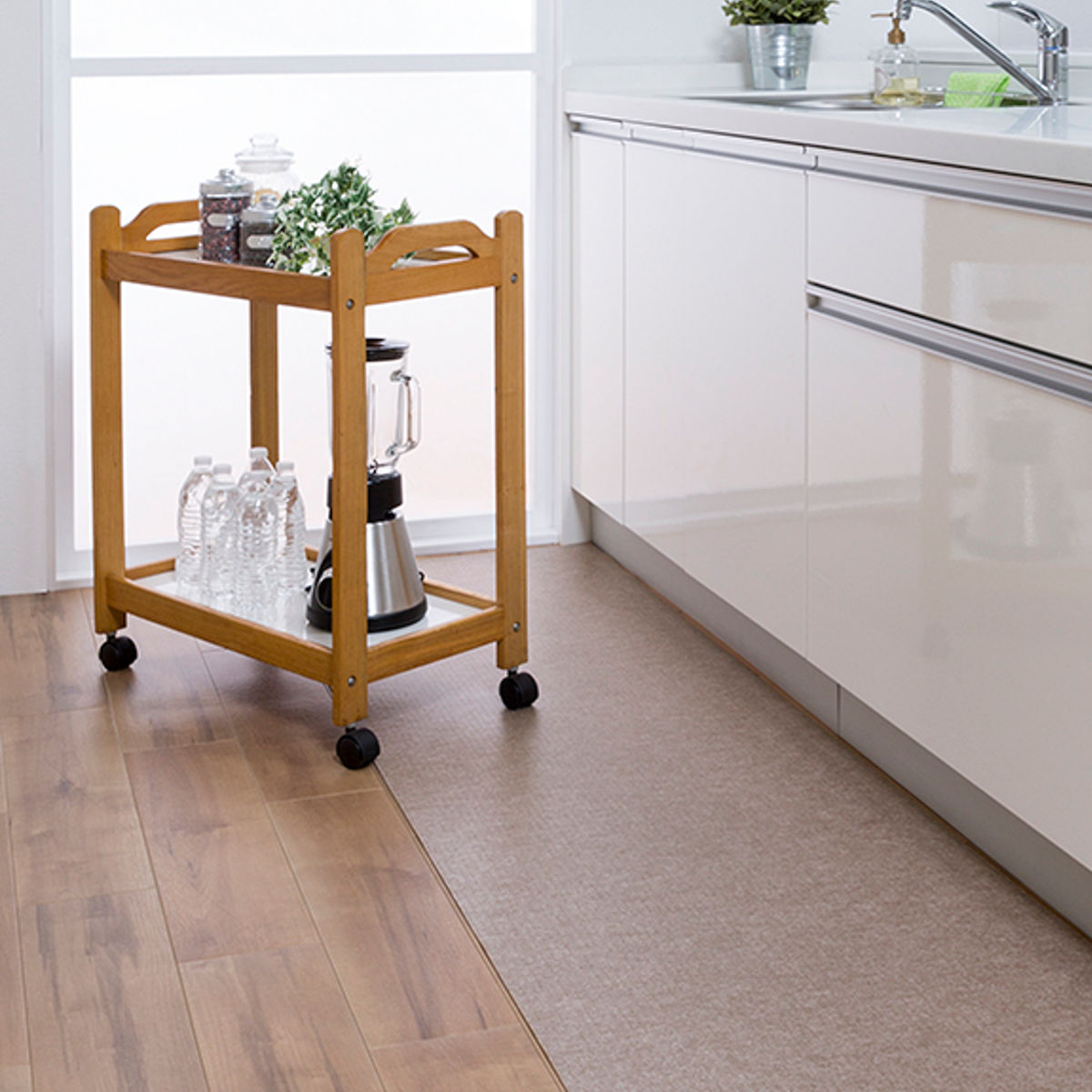 キッチンマット 吸着拭けるキッチンマット 60×180cm 無地 （ 日本製 床