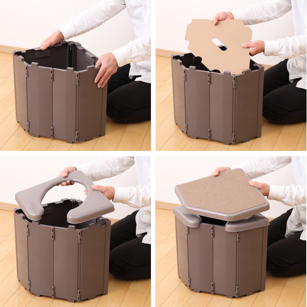 簡易トイレ 腰掛可能 ポーダブルコーナー トイレ 防災用品 ( 非常用トイレ 災害用品 防災グッズ スツール 玄関チェア 災害 非常用 凝固剤 防災 洗える 玄関 寝室 椅子 イス シンプル 簡易 防災用トイレ 災害時 緊急時 持ち運び )